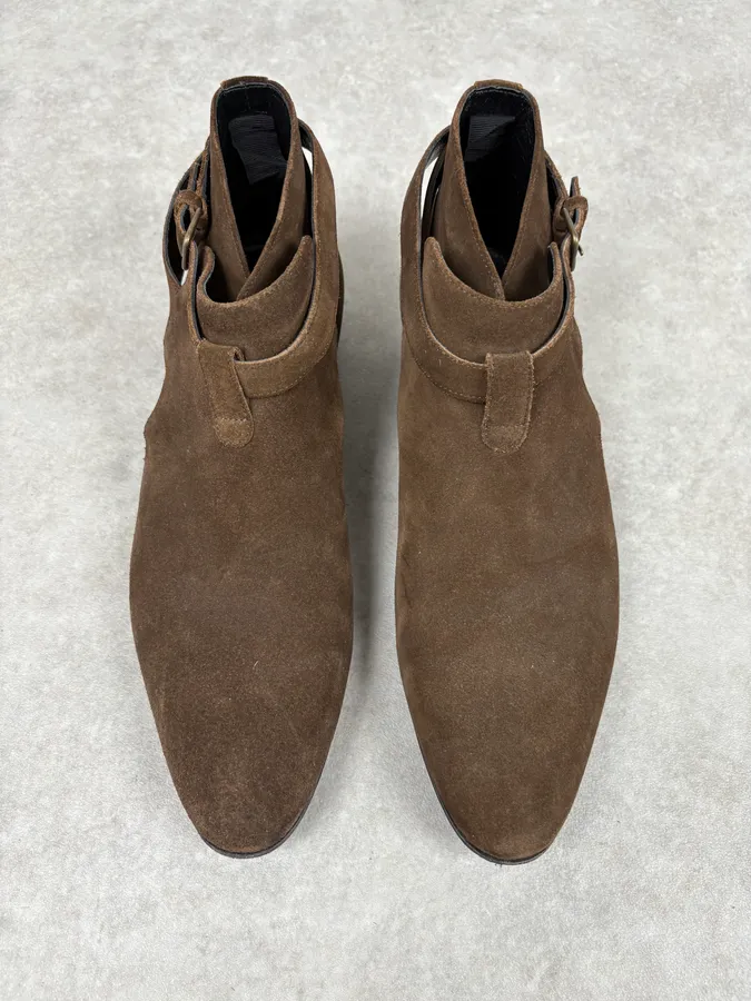 2010s Saint Laurent Brown Suede Leather Classy Boots - Image 2