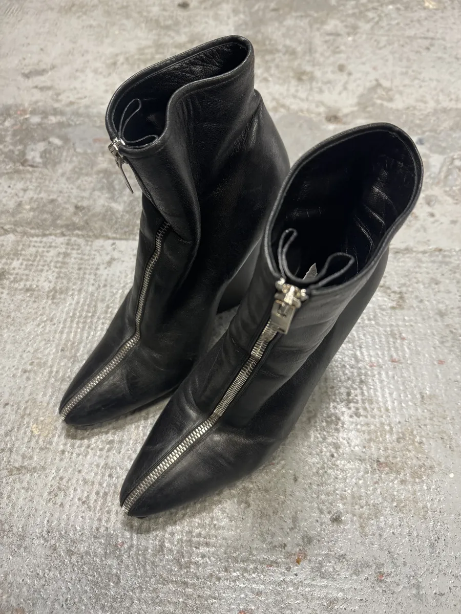 2010s Saint Laurent Ultra Zip Black Leather Boots - Image 3