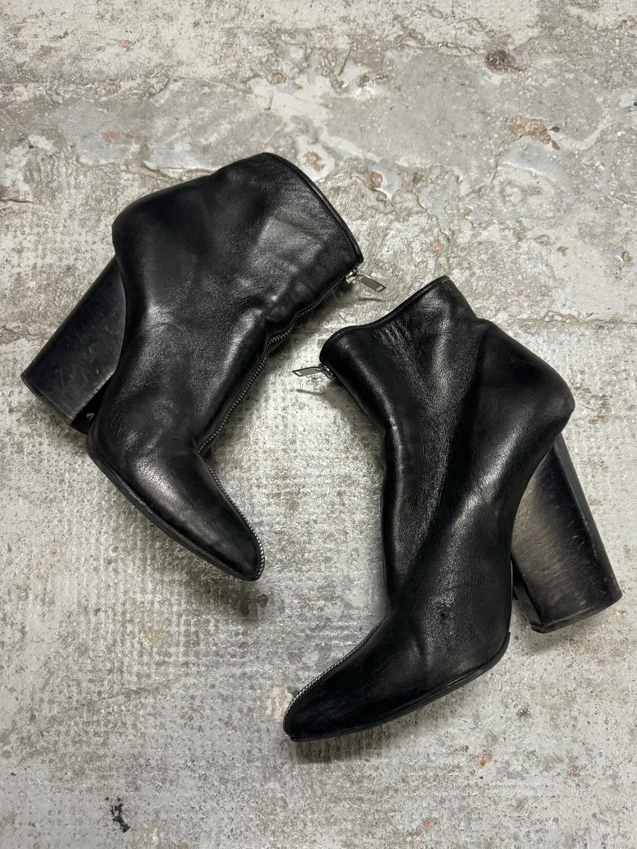 2010s Saint Laurent Ultra Zip Black Leather Boots - Image 4