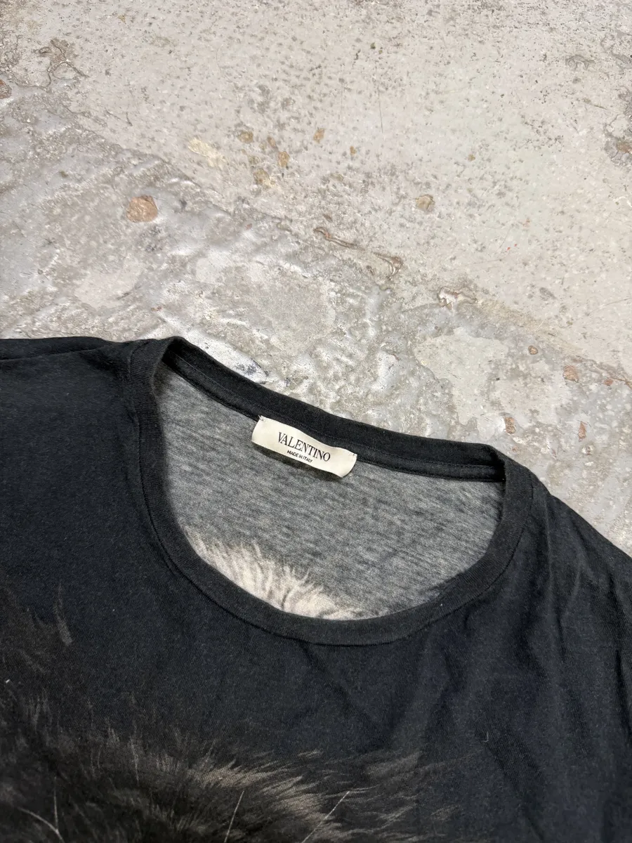 2010s Valentino Wolf Black Contemporary T-Shirt - Image 3
