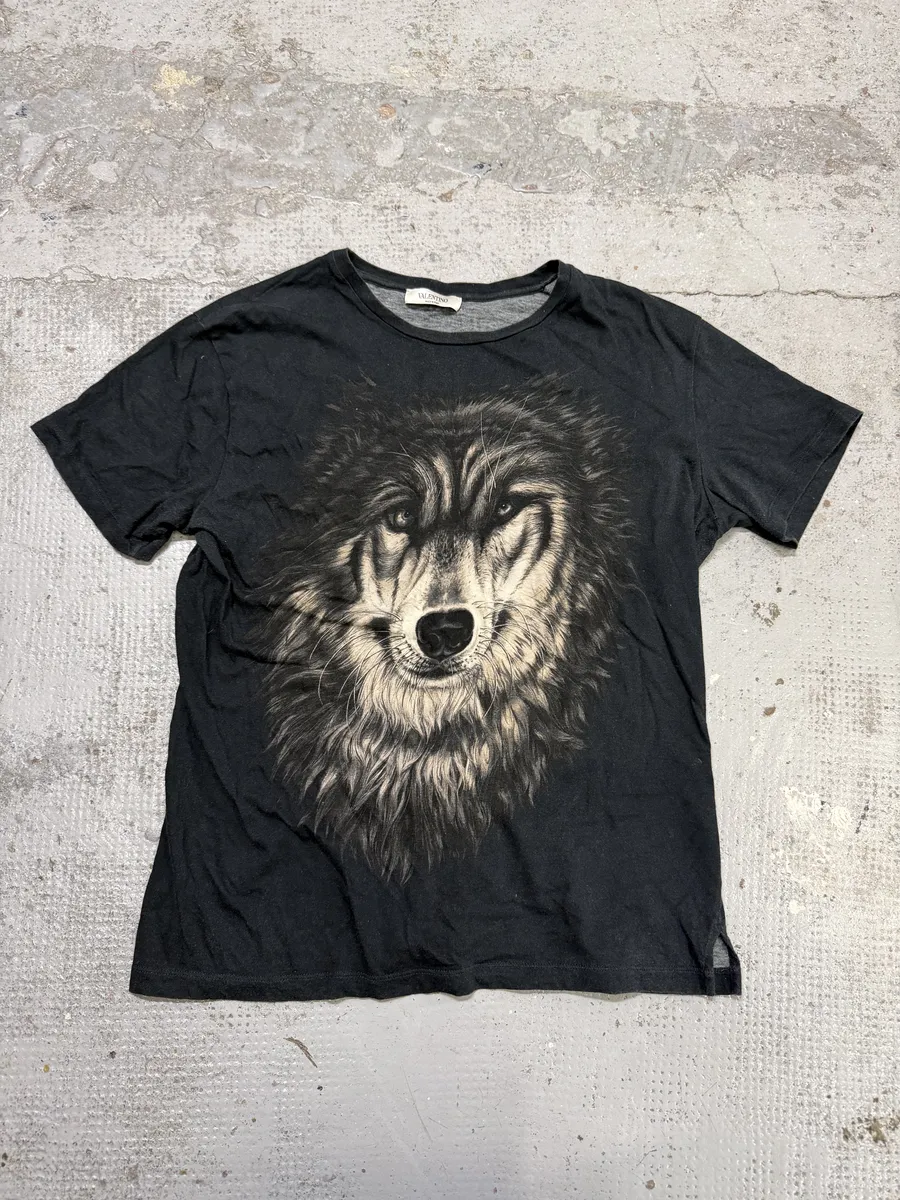 2010s Valentino Wolf Black Contemporary T-Shirt - Image 7