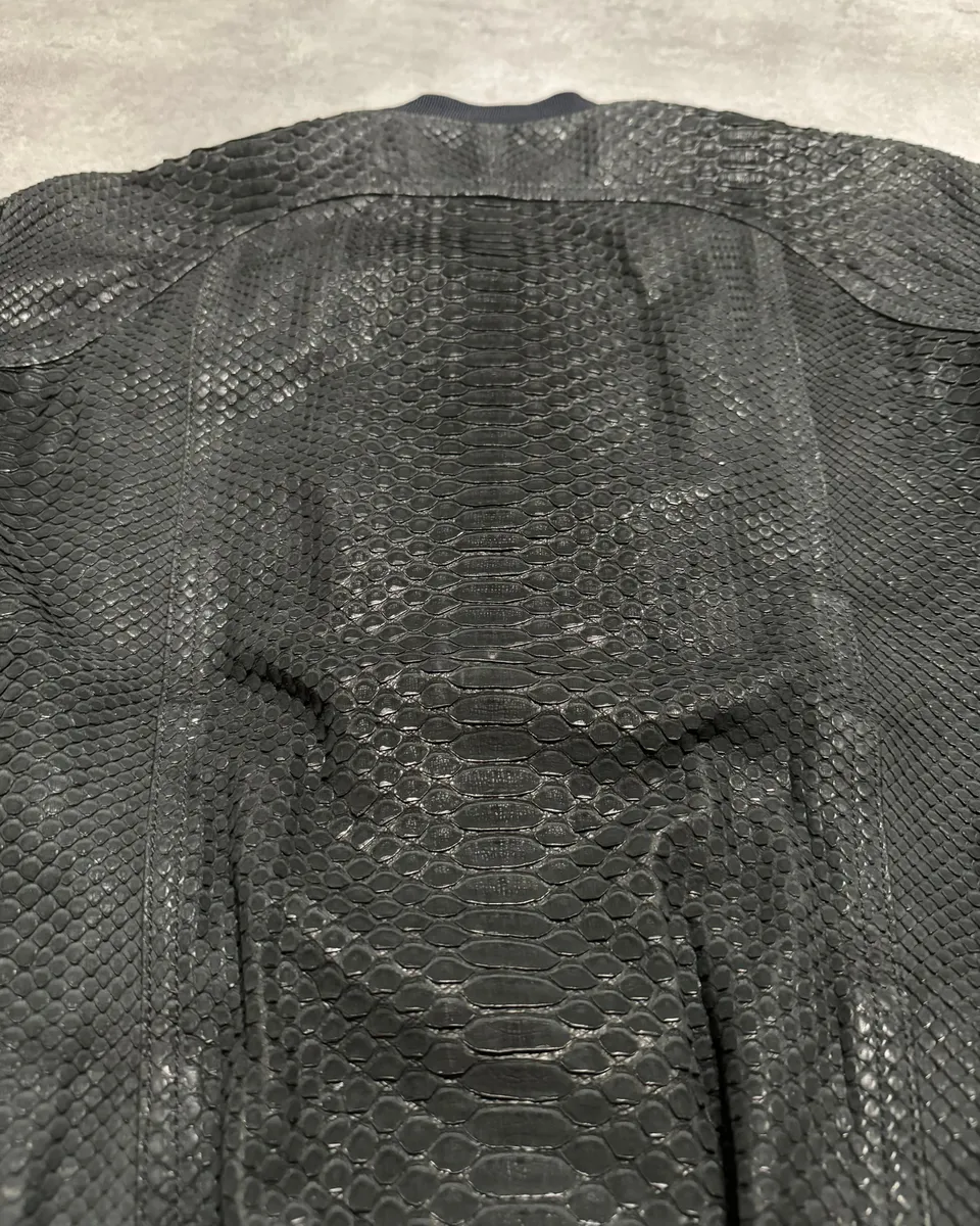 2010s Yves Saint Laurent Black Snakeskin Python Avant-Garde Leather Jacket - Image 5