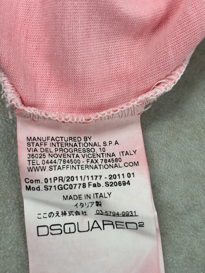 2011 Dsquared2 Pink Cotton Palm Tree Embroidered Polo - Image 10