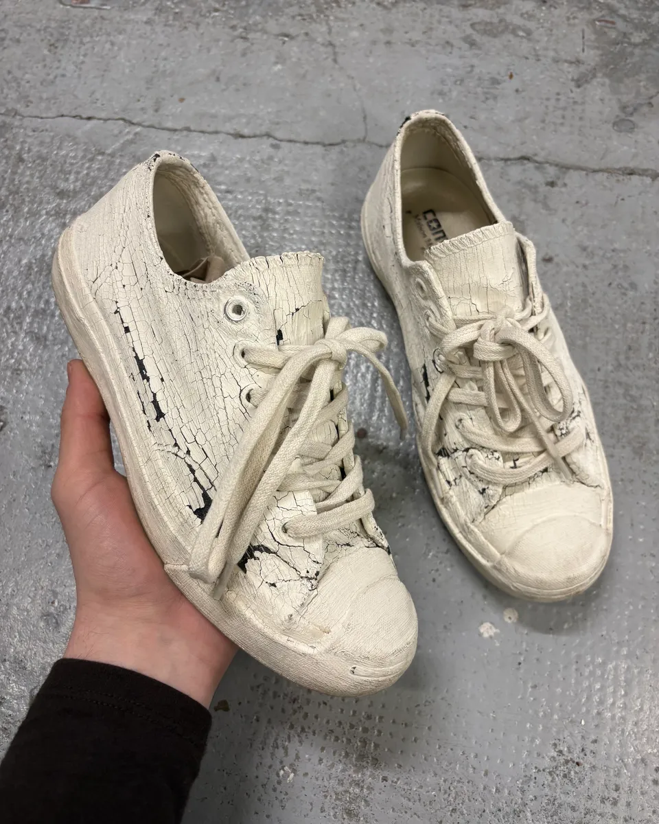 2012 Maison Margiela Converse White Painted Sneakers