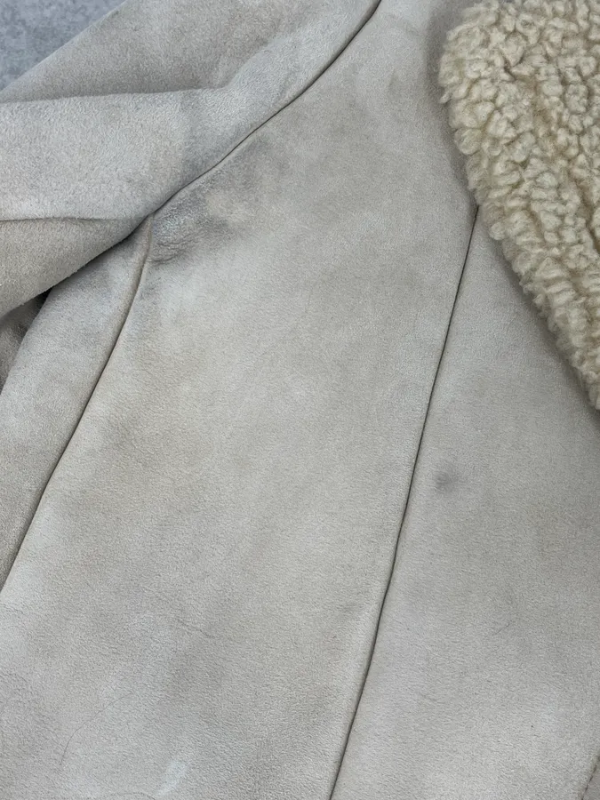 2012 Maison Margiela H&M Beige Leather Fur Coat - Image 11