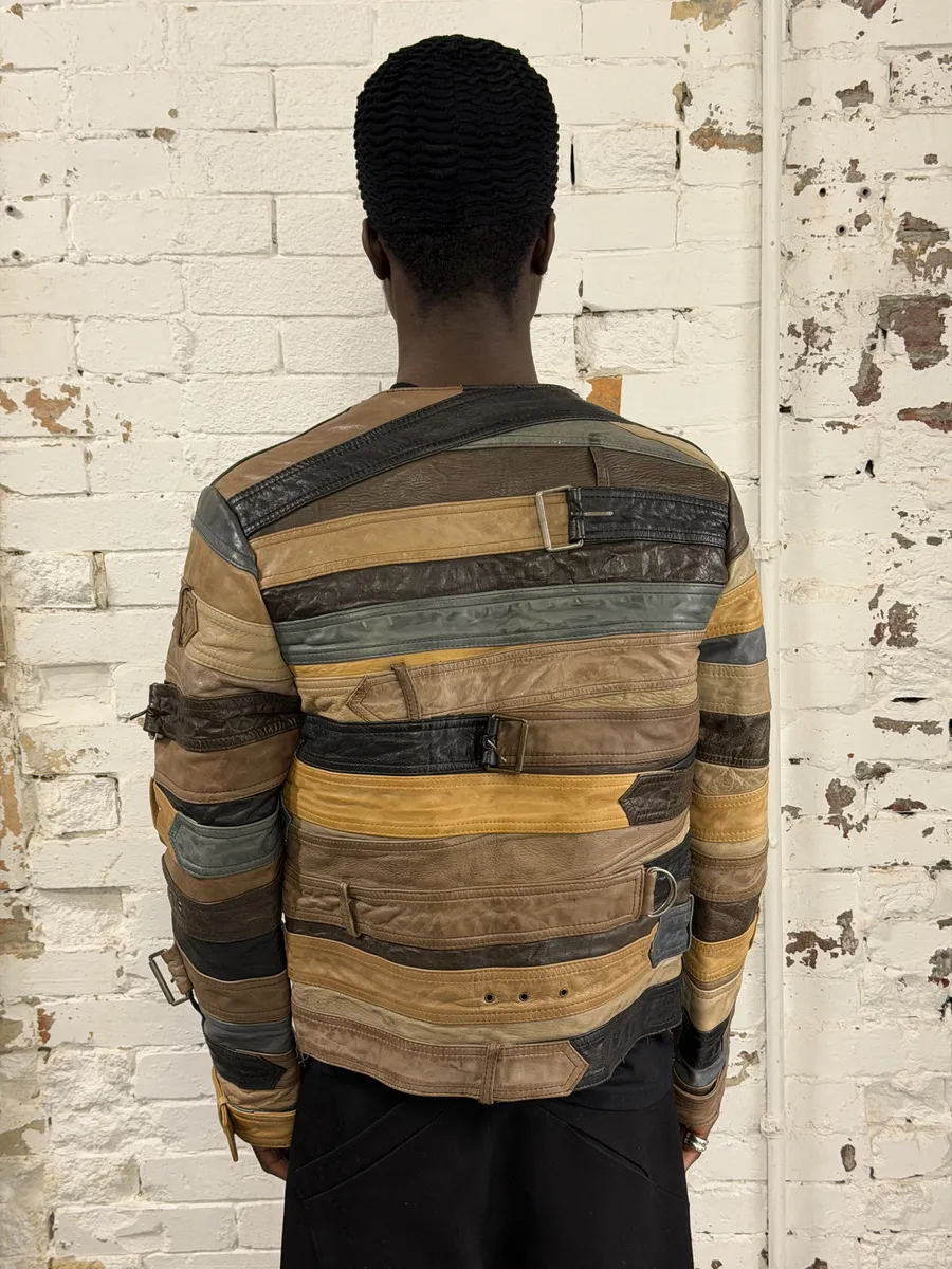 2012 Maison Margiela H&M Belt Leather Jacket - Image 4
