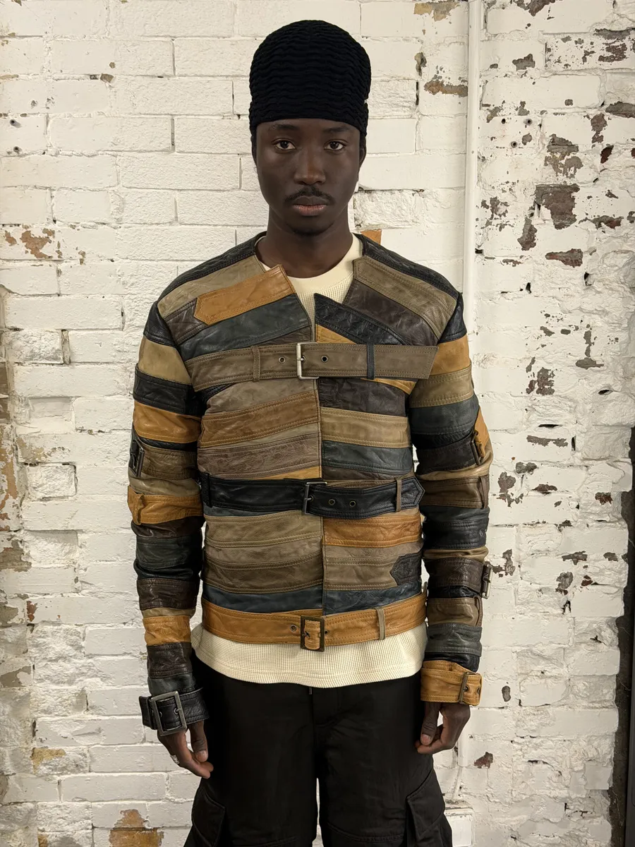 2012 Maison Margiela H&M Belt Leather Jacket - Image 2
