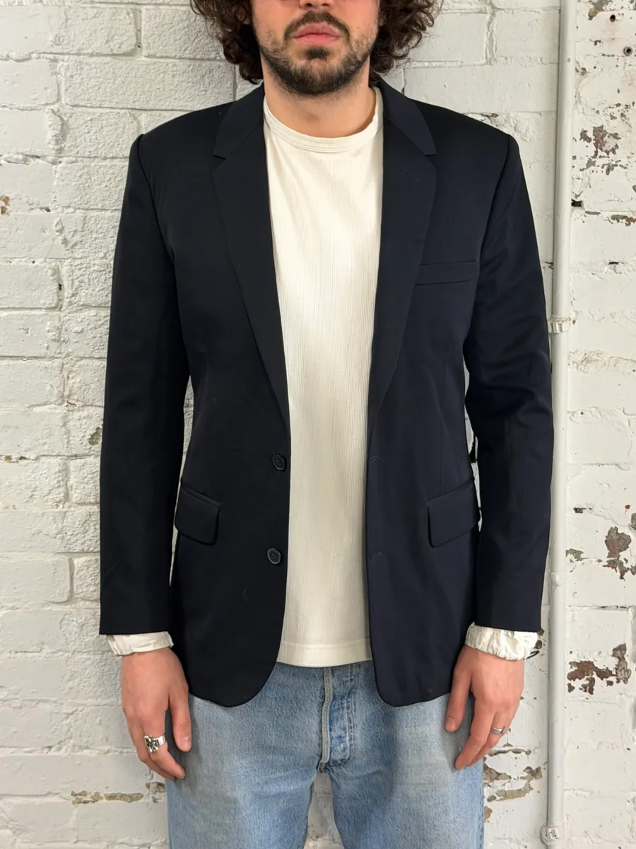 2012 Maison Margiela H&M Black Modern Blazer Jacket