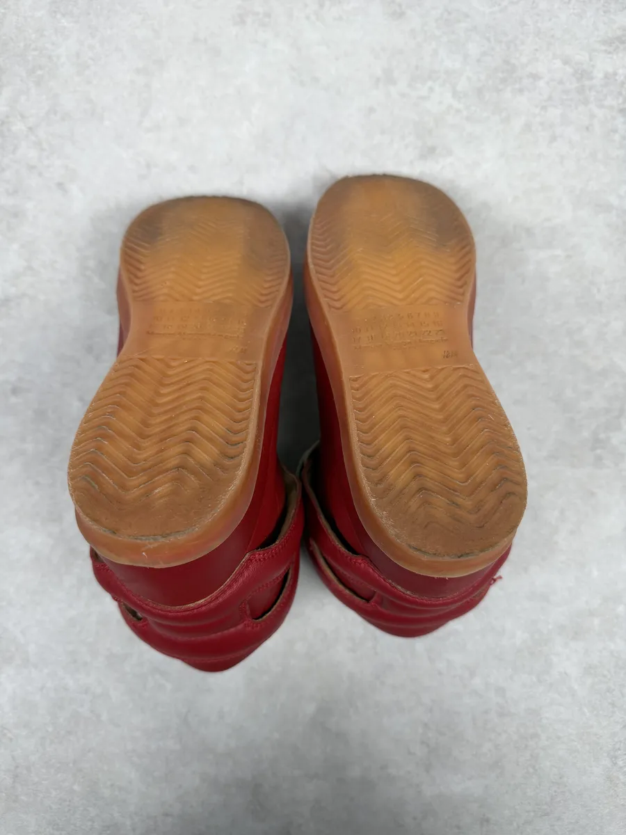 2012 Maison Margiela H&M Red High Leather Gum Sneakers - Image 9