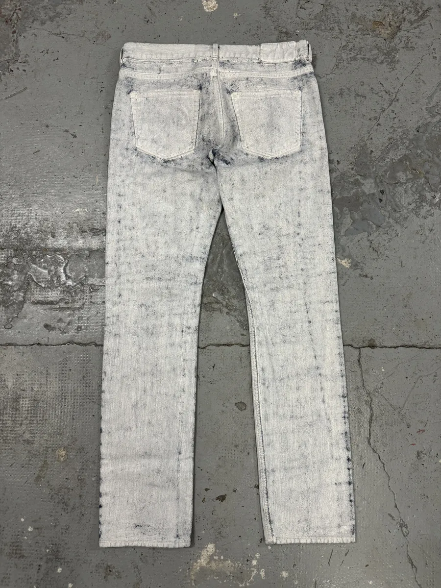 2012 Maison Margiela H&M White Painted Denim Jeans - Image 2