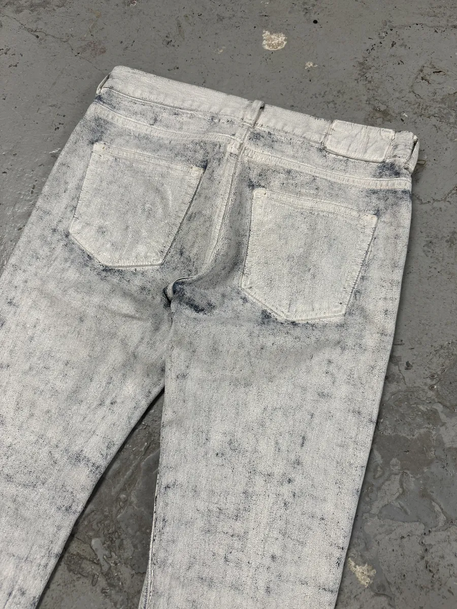 2012 Maison Margiela H&M White Painted Denim Jeans - Image 6