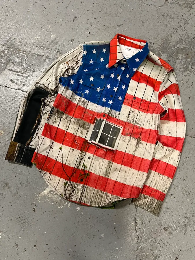 2018 Raf Simons for Calvin Klein USA Flag Est 1978 Shirt - Image 5