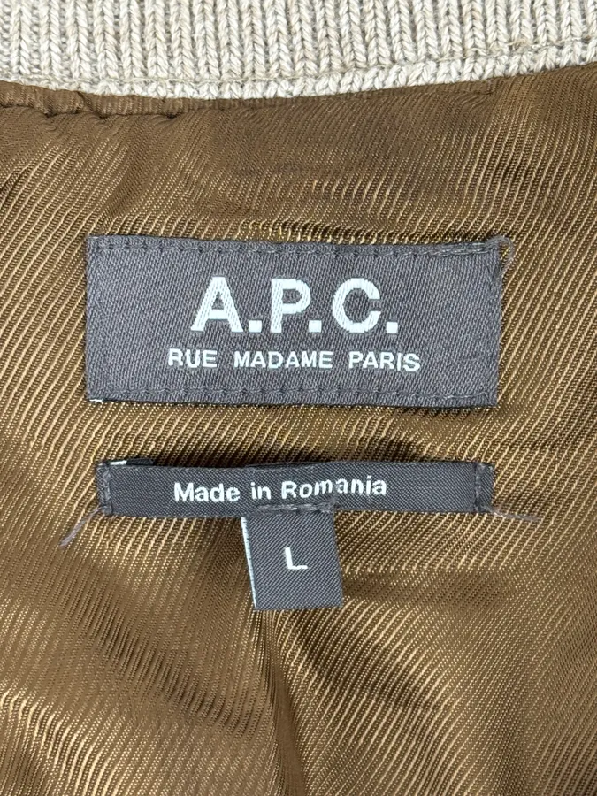 A.P.C. Beige Classy Wool Bomber Jacket - Image 11