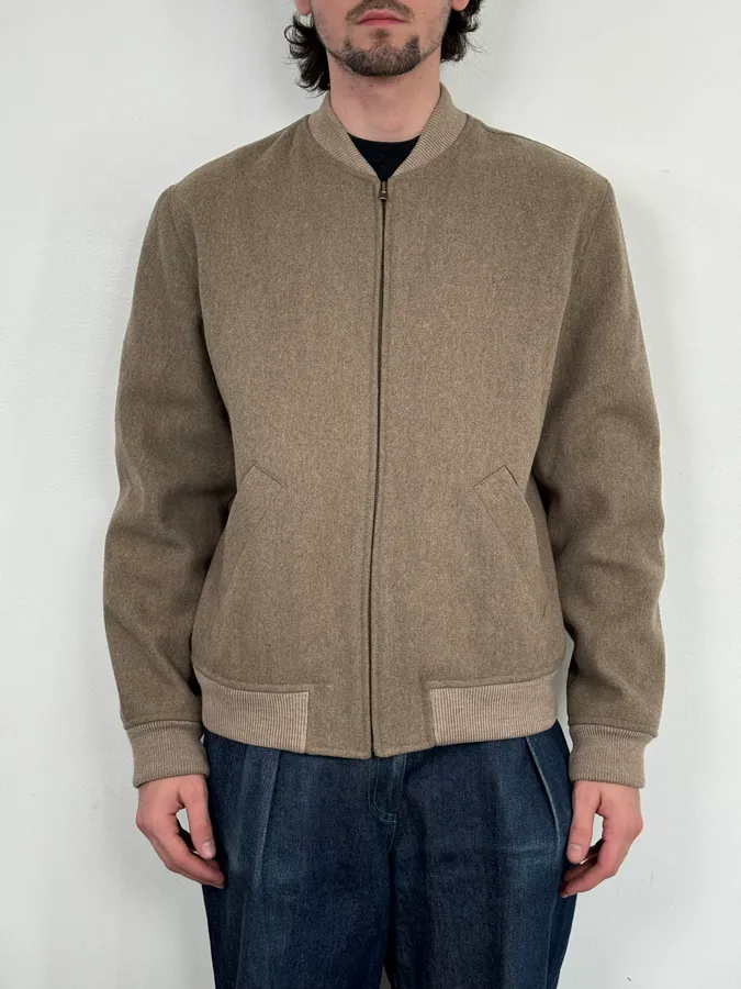 A.P.C. Beige Classy Wool Bomber Jacket - Image 2
