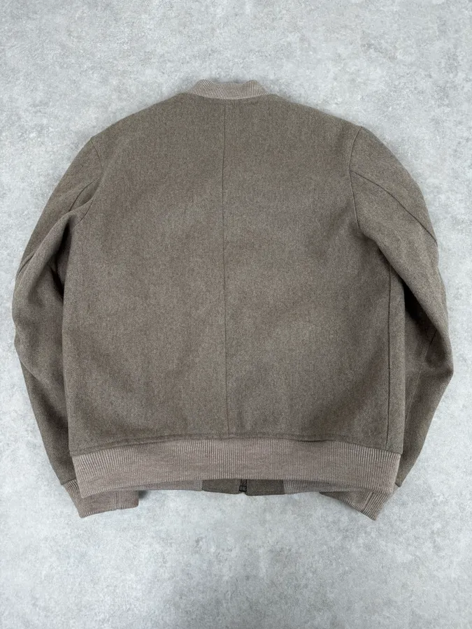 A.P.C. Beige Classy Wool Bomber Jacket - Image 4