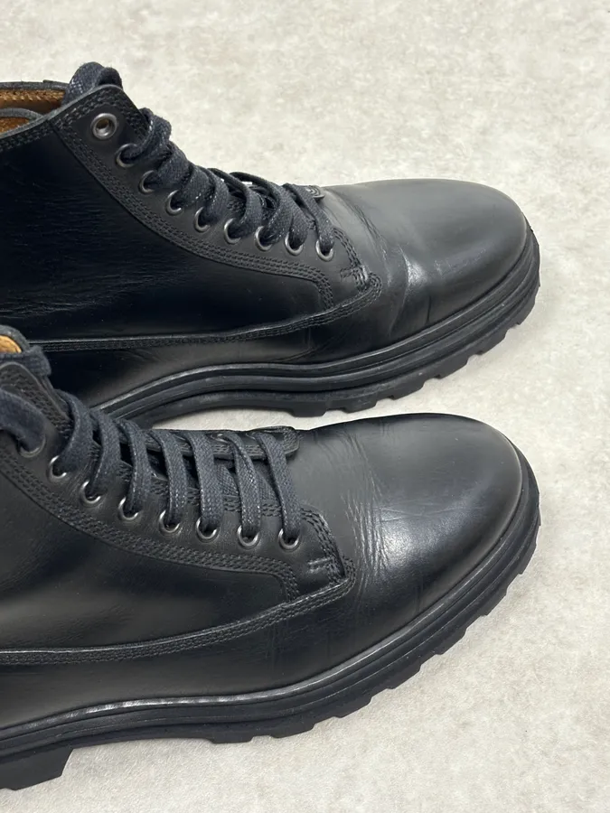 A.P.C. Black Leather Lace-Up Boots Chunky Sole Size 42 - Image 5