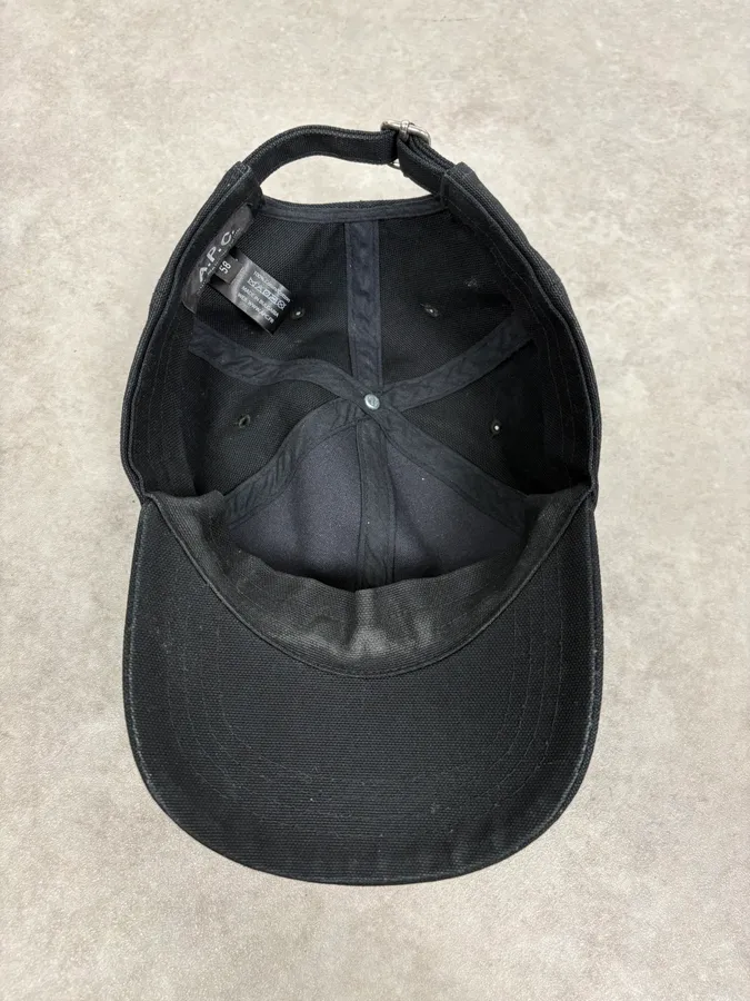 A.P.C. Black Minimalist Baseball Cap - Image 5