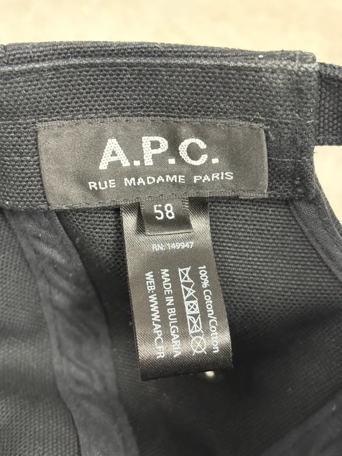 A.P.C. Black Minimalist Baseball Cap - Image 7