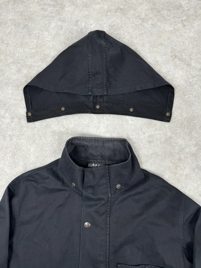 A.P.C. Black Minimalist Parka Jacket - Image 10