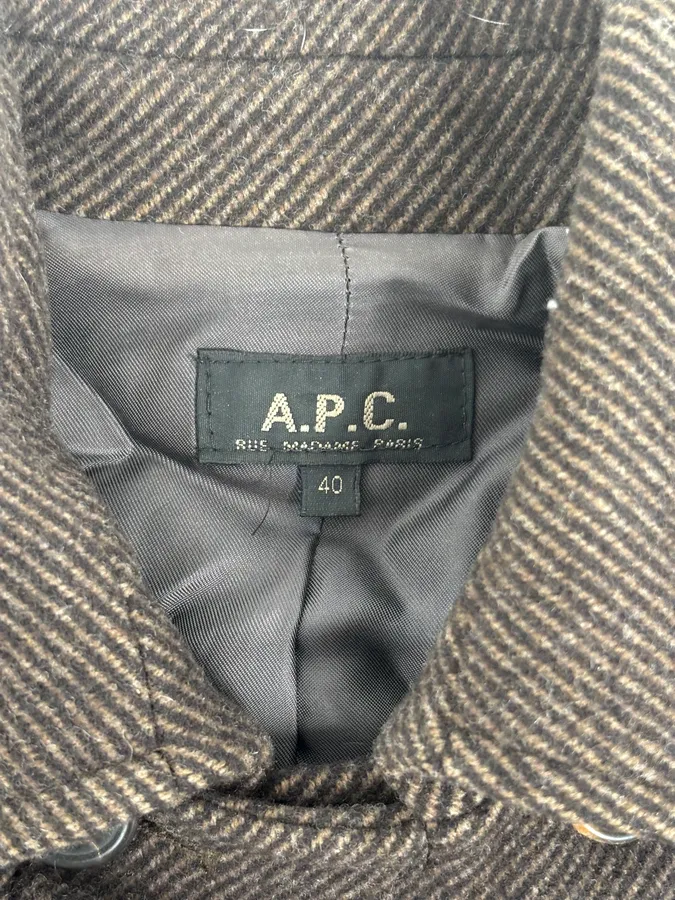 A.P.C. Brown Wool Light Buttoned Officer Jacket - Image 9