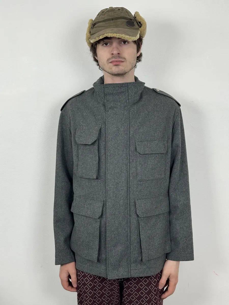 A.P.C. Imperial Grey Wool Parka Jacket - Image 2