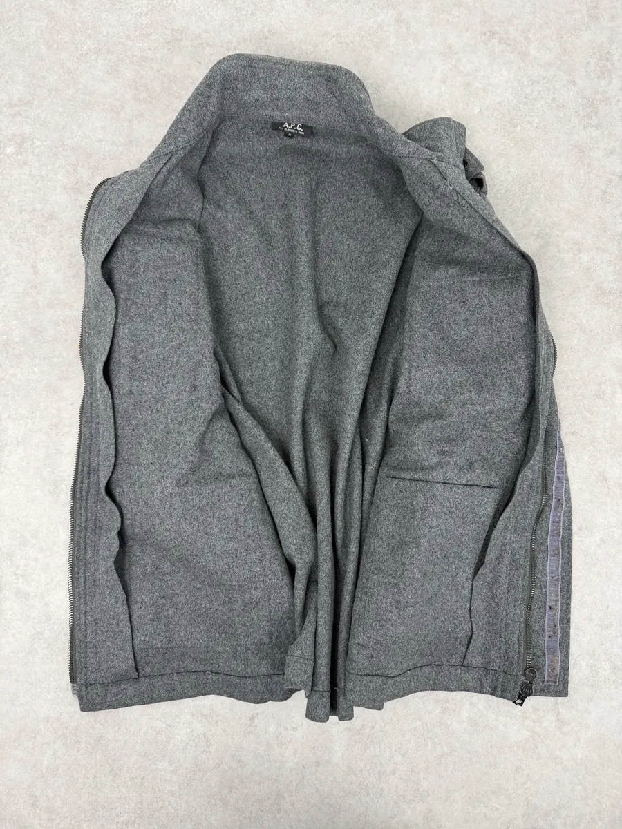 A.P.C. Imperial Grey Wool Parka Jacket - Image 5