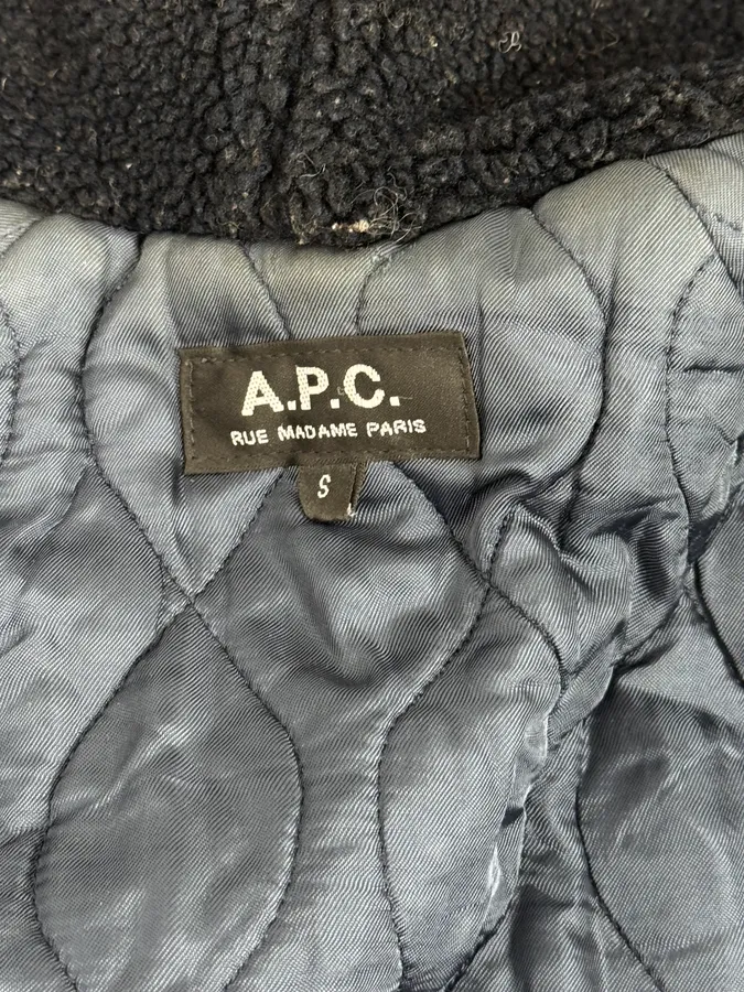 A.P.C. Navy Aviator Fur Hooded Bomber Jacket - Image 10