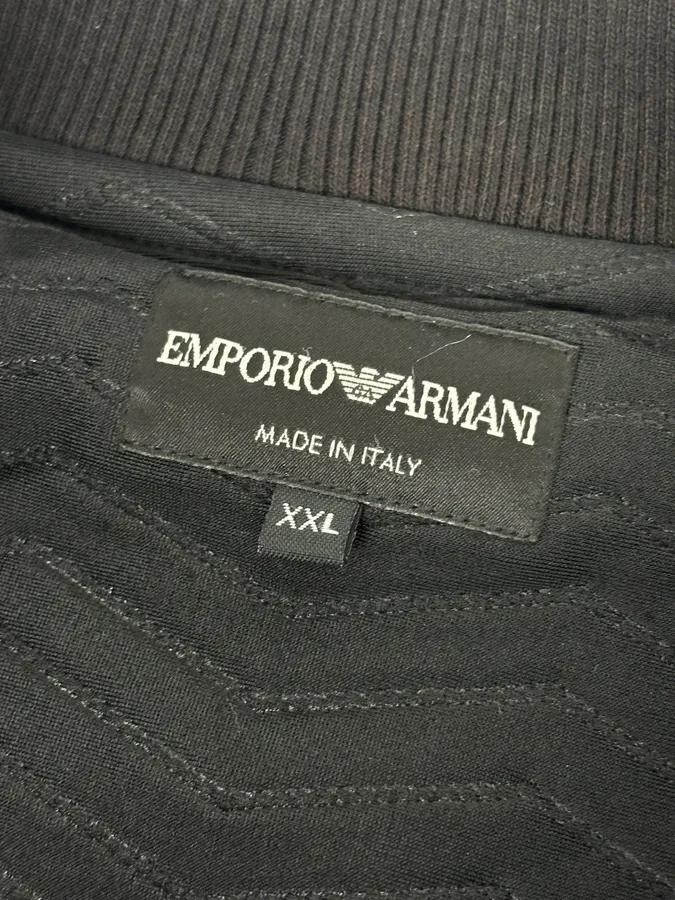 A2013 Emporio Armani Black Patterned Bomber Jacket - Image 9