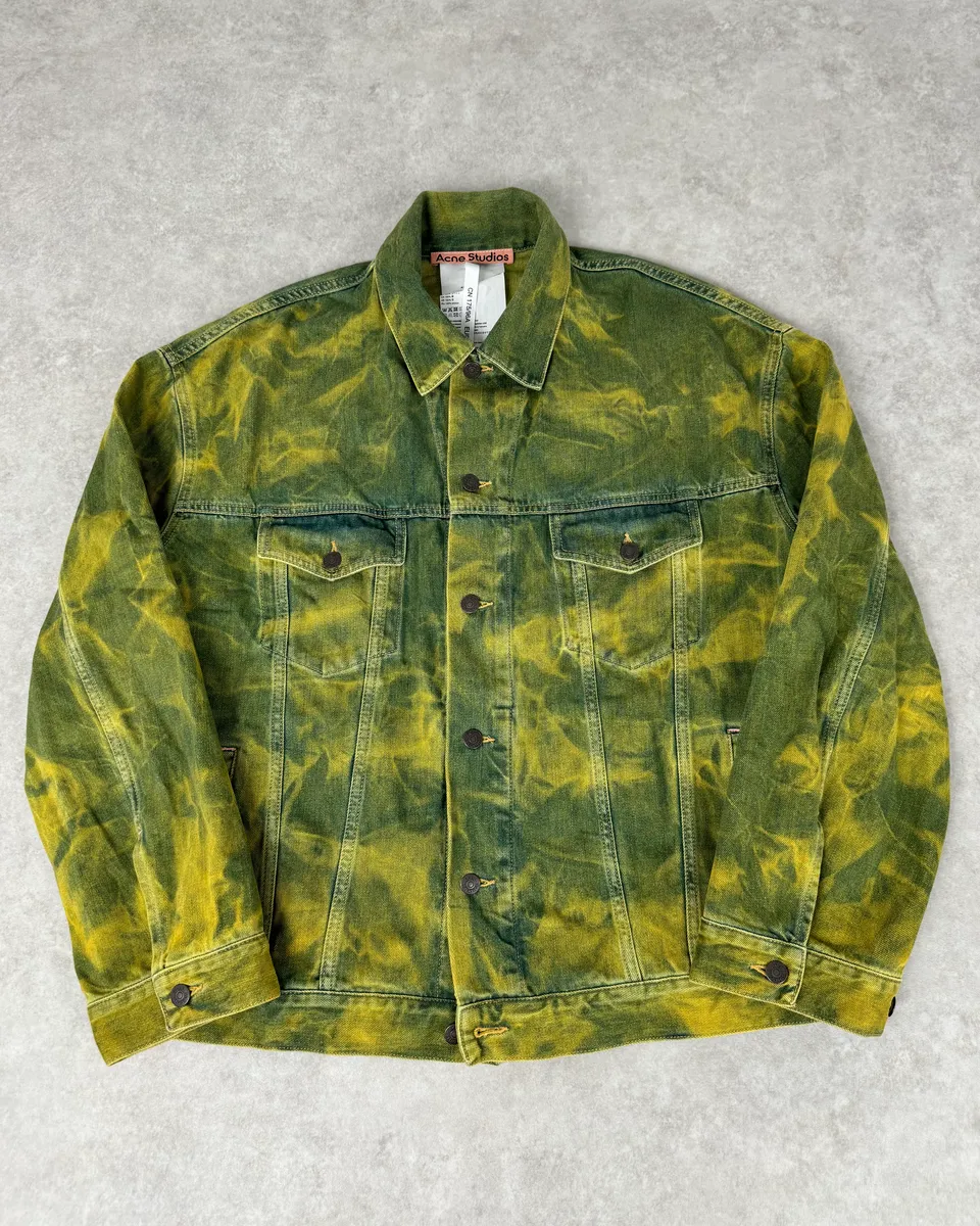 Acne Studios Acid Wash Green & Yellow Denim Jacket