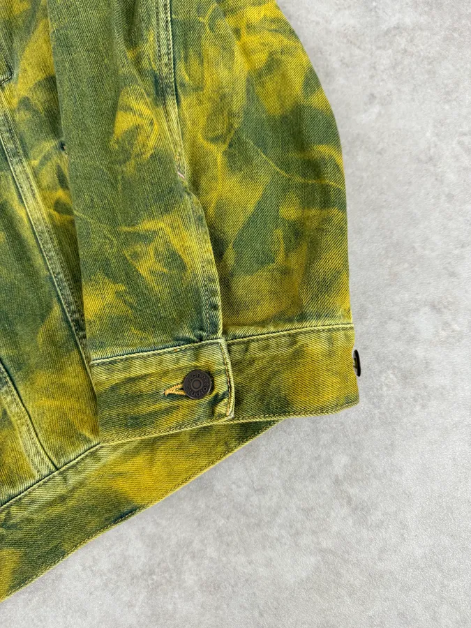 Acne Studios Acid Wash Green & Yellow Denim Jacket - Image 8