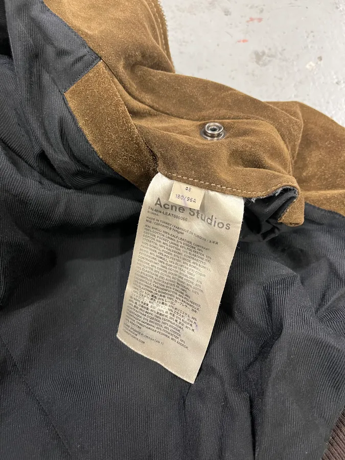 Acne Studios Beige & Brown Calf Leather Teddy Jacket - Image 10