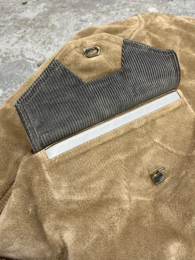 Acne Studios Beige Suede Leather Bomber Jacket - Image 7