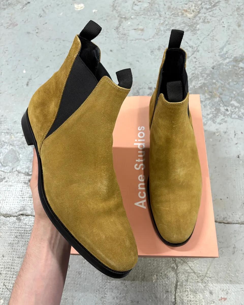 Acne Studios Beige Suede Leather Boots