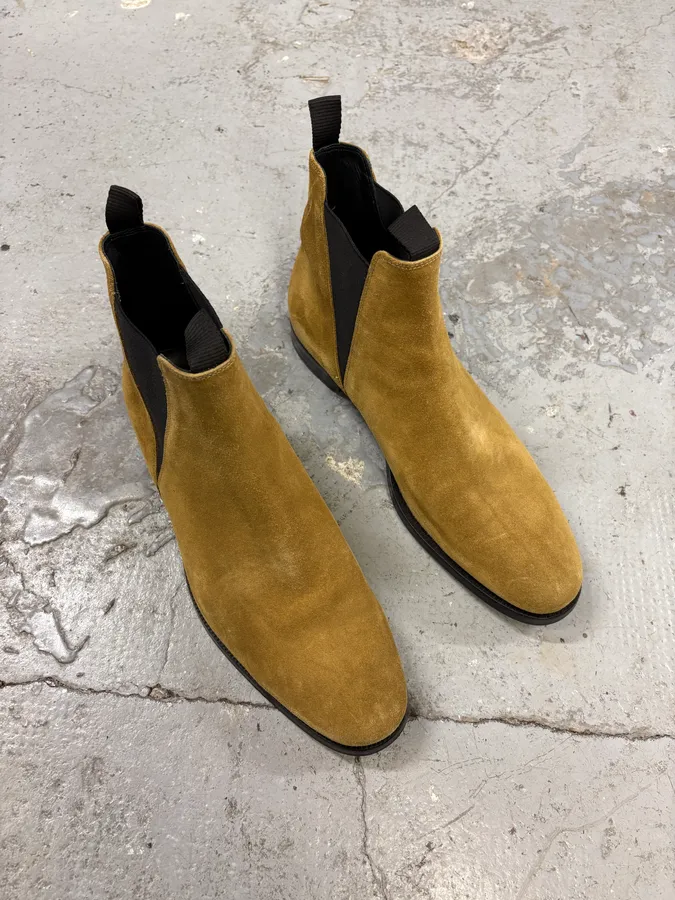 Acne Studios Beige Suede Leather Boots - Image 4