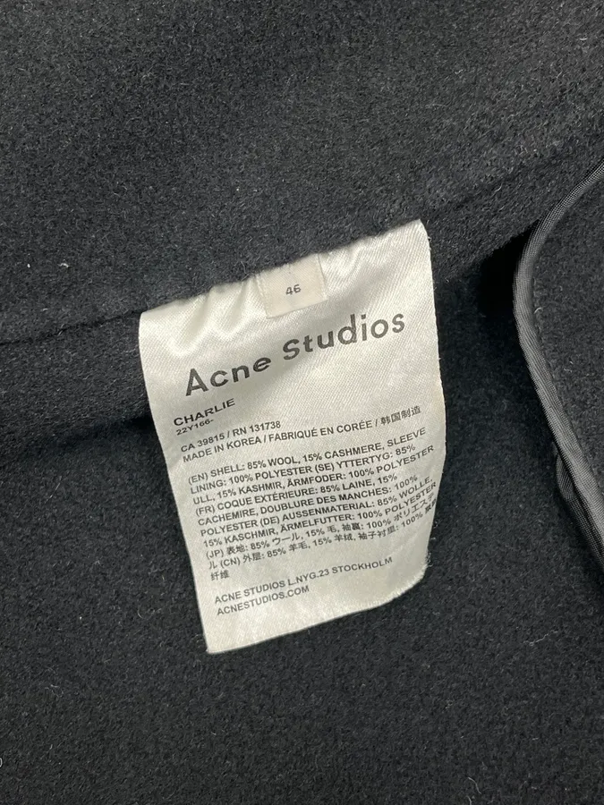Acne Studios Black Charlie Wool Long Jacket - Image 10