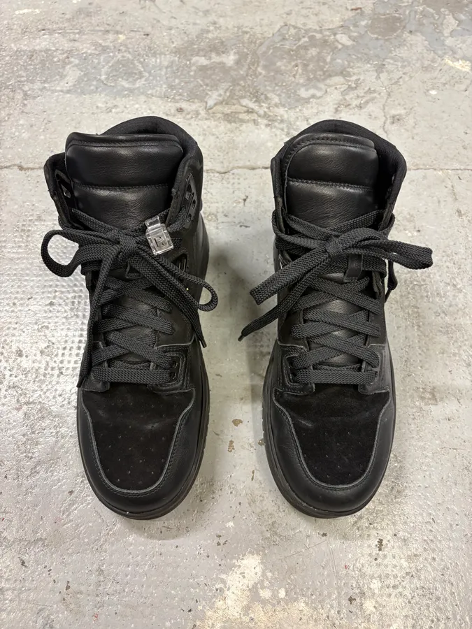 Acne Studios Black High Leather Suede Sneakers - Image 2