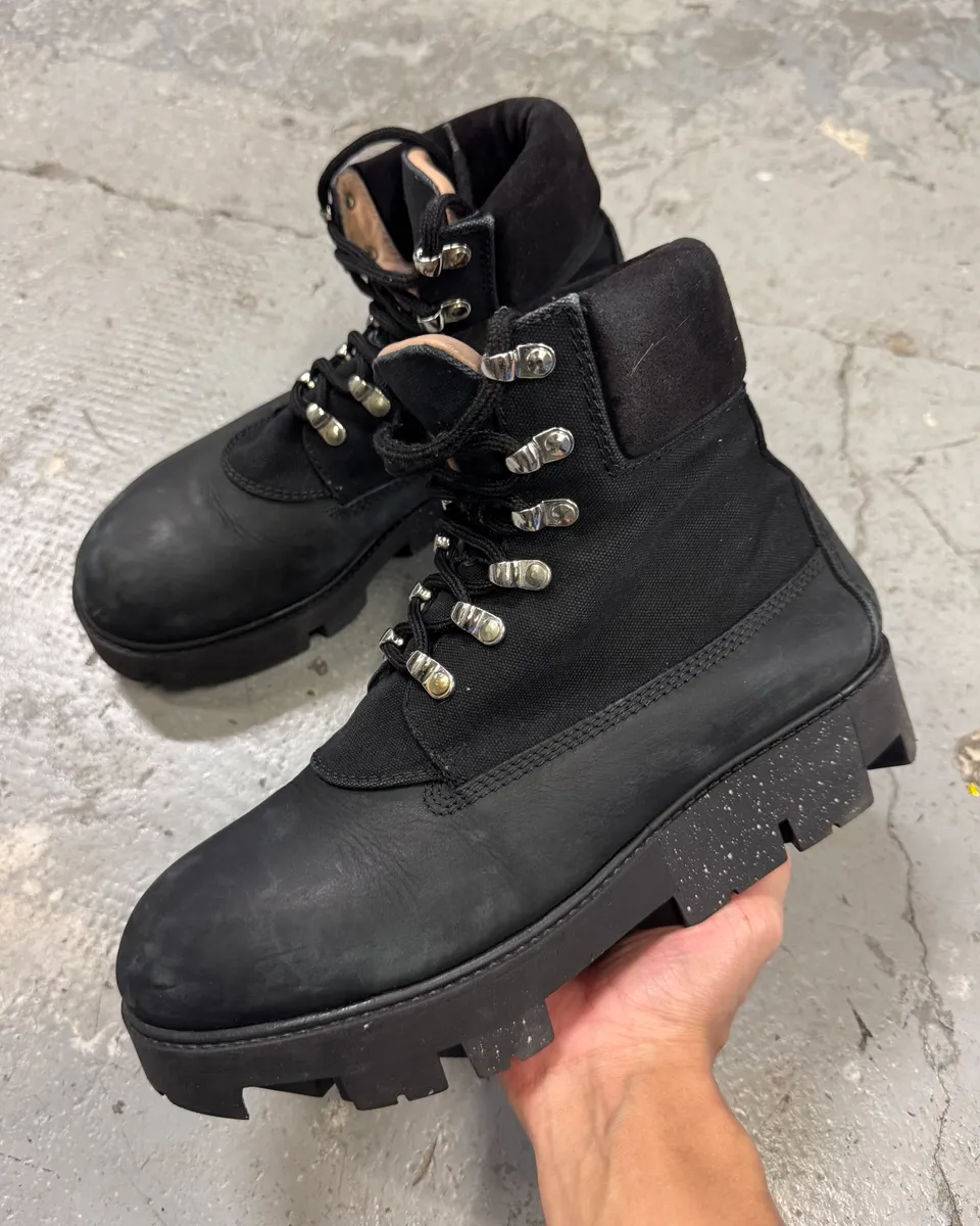 Acne Studios Black Leather Mountain Hiking Boots