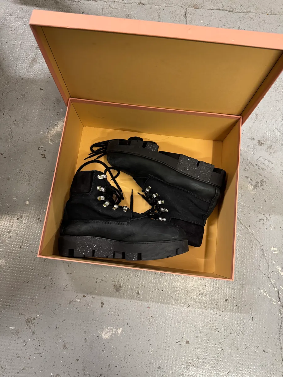 Acne Studios Black Leather Mountain Hiking Boots - Image 12
