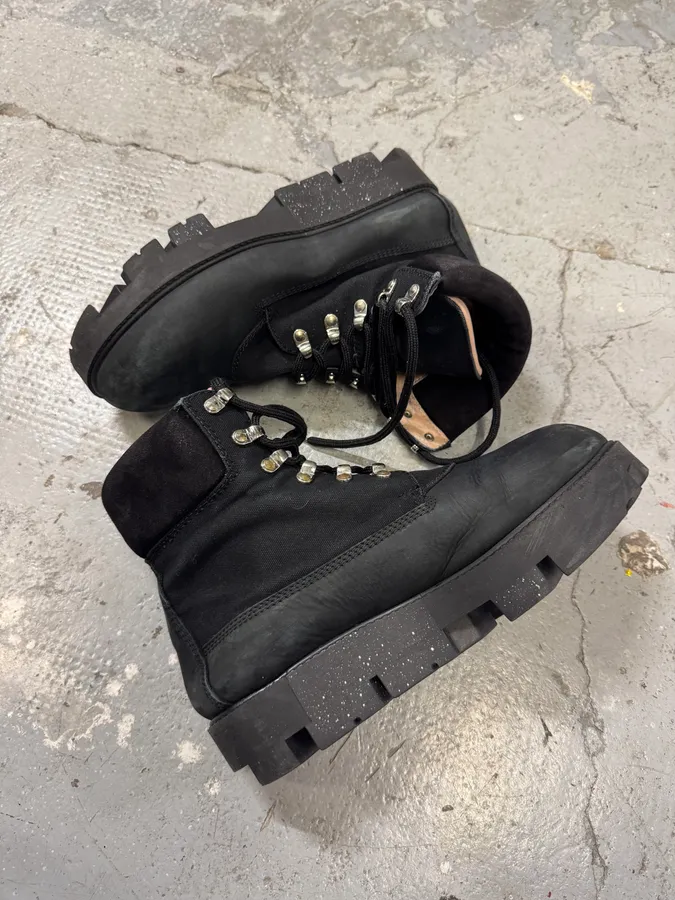Acne Studios Black Leather Mountain Hiking Boots - Image 4