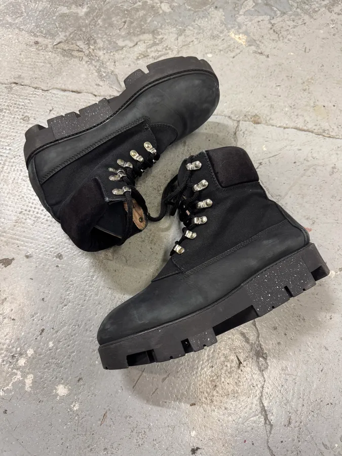 Acne Studios Black Leather Mountain Hiking Boots - Image 5