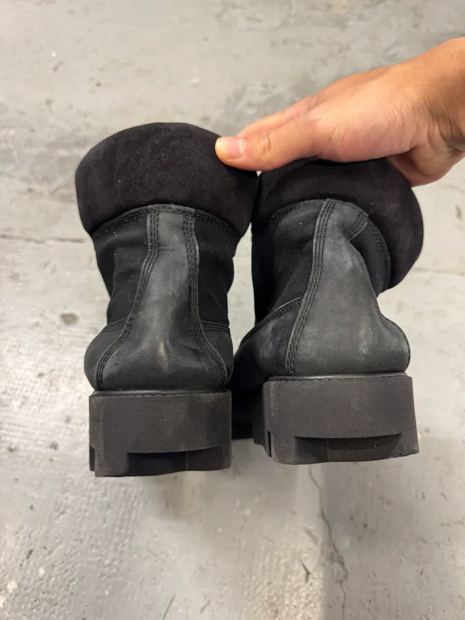 Acne Studios Black Leather Mountain Hiking Boots - Image 6