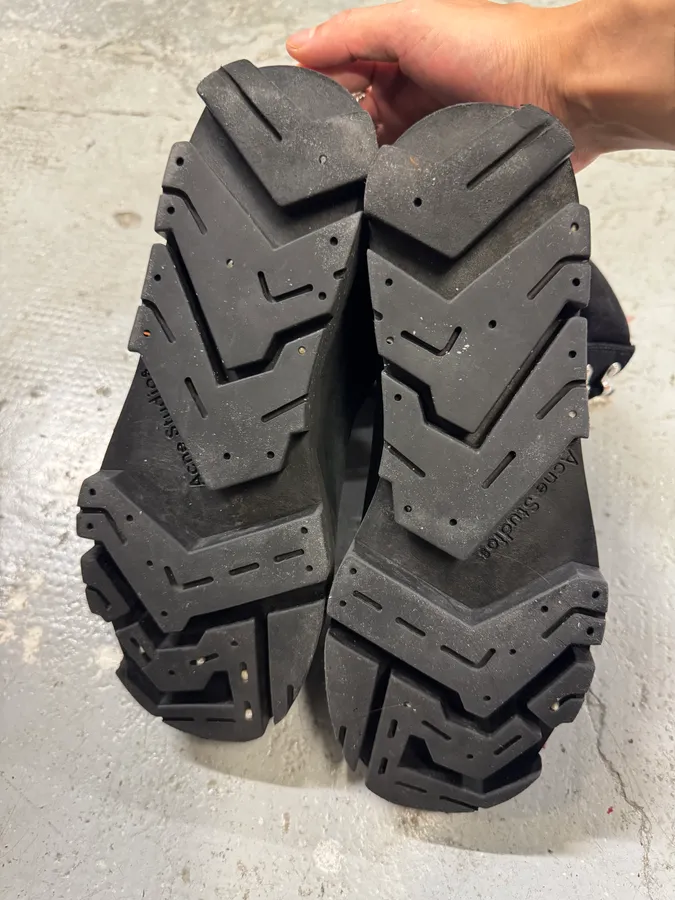 Acne Studios Black Leather Mountain Hiking Boots - Image 7