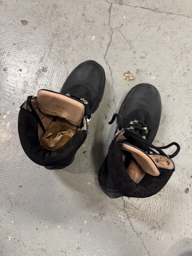Acne Studios Black Leather Mountain Hiking Boots - Image 8