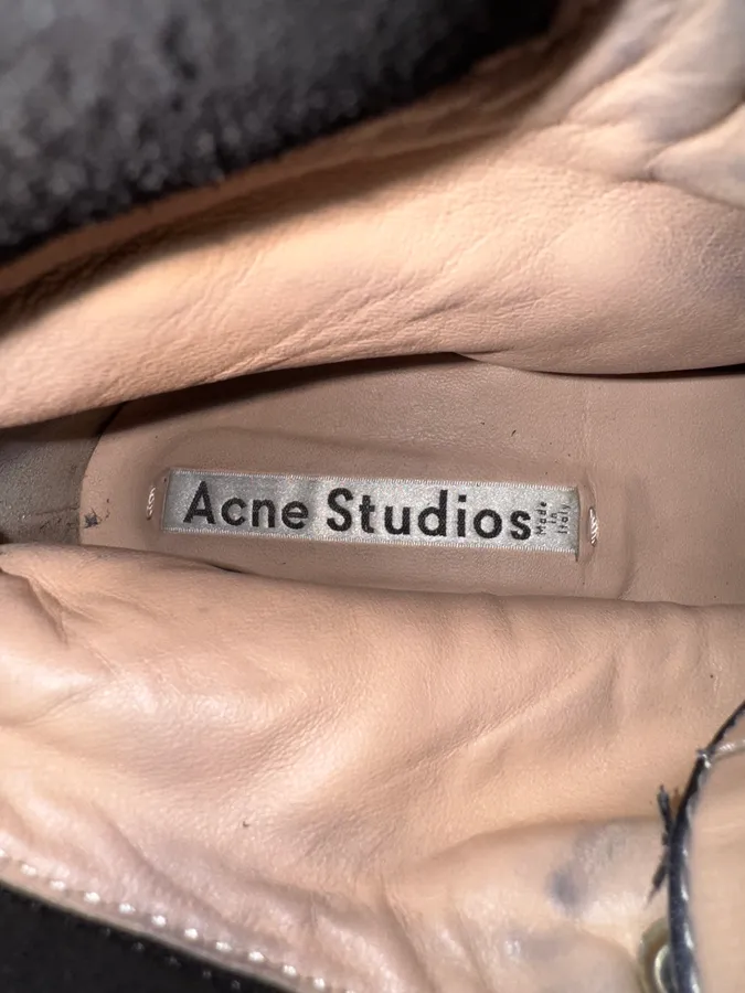 Acne Studios Black Leather Mountain Hiking Boots - Image 9