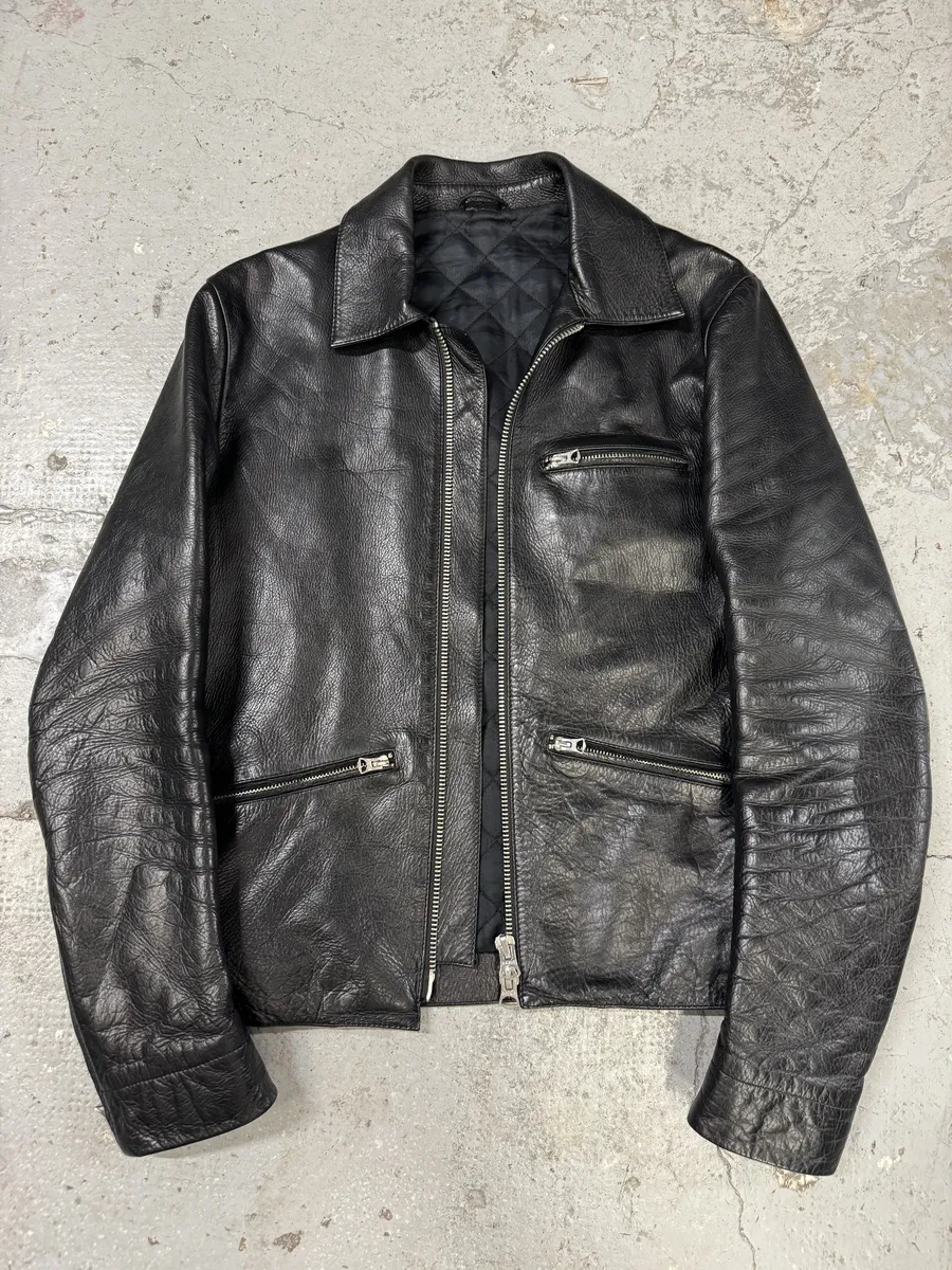 Acne Studios Black Multi Zips Leather Biker Jacket - Image 12
