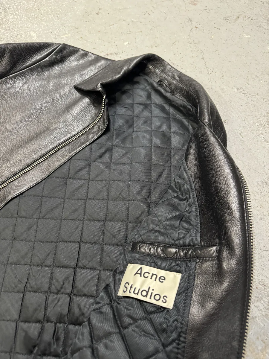 Acne Studios Black Multi Zips Leather Biker Jacket - Image 8