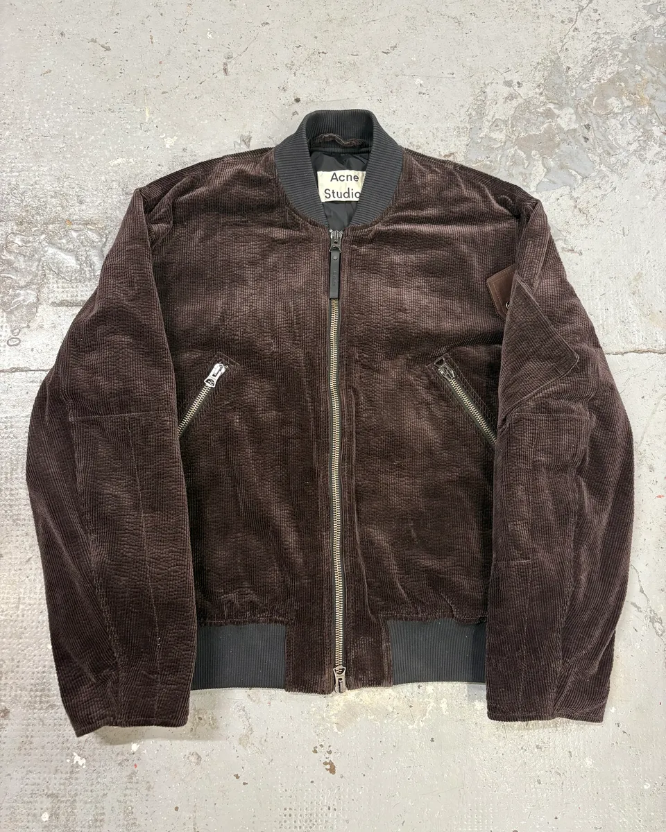 Acne Studios Brown Bomber Velvet Jacket
