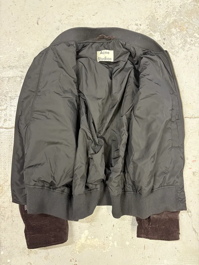 Acne Studios Brown Bomber Velvet Jacket - Image 7