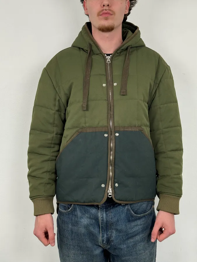 Acne Studios Green Nylon Quilted Puffer Jacket - Image 2