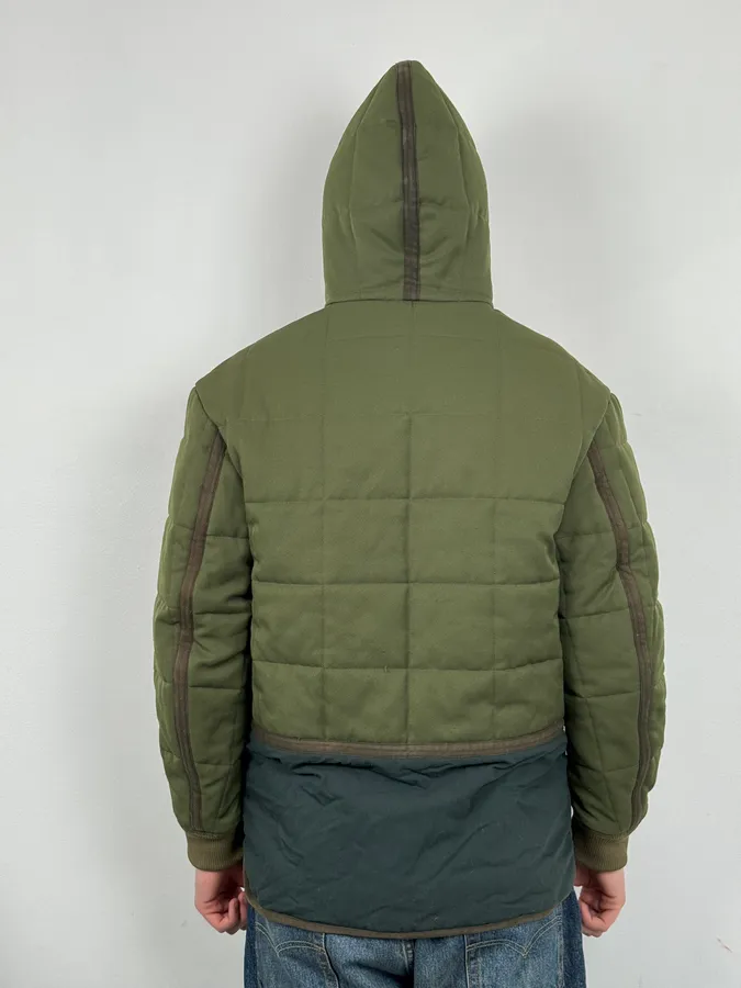 Acne Studios Green Nylon Quilted Puffer Jacket - Image 3